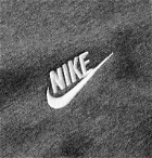 Nike - Sportswear Logo-Embroidered Mélange Fleece-Back Cotton-Blend Jersey Sweatshirt - Gray
