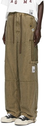 Maison MIHARA YASUHIRO Khaki Cotton Satin Cargo Pants
