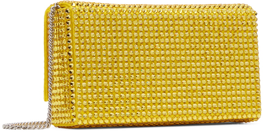 Amina Muaddi Yellow Paloma Clutch