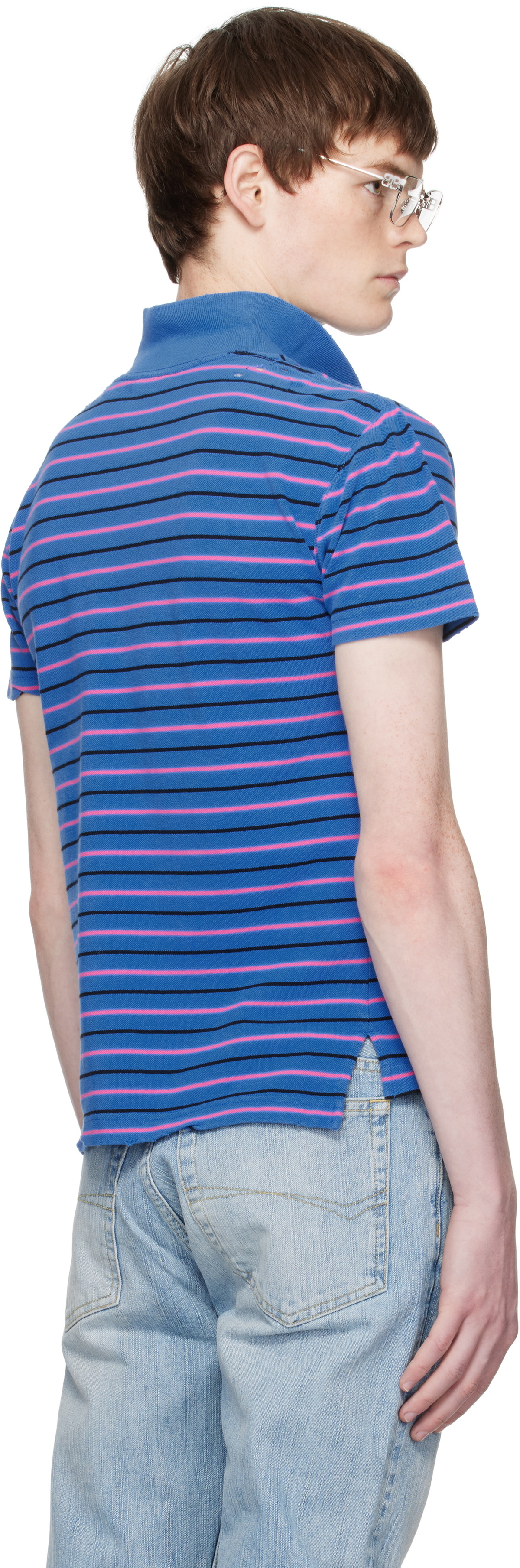 Balenciaga Blue Laurel Classic Fitted Polo