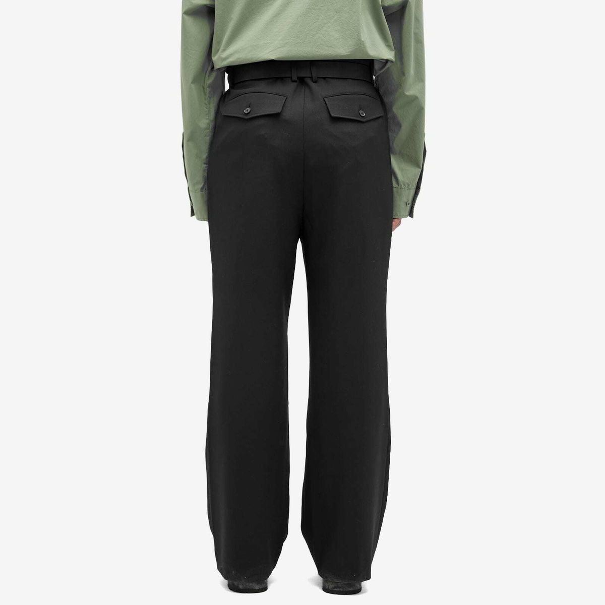 パンツ entire studios PANTS (ES2546BW BLACKWOOL) Entire Studios Wide black wool-blend trousers | TheDoubleF