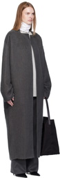 Arch The Gray Wool High-Neck Slim Coat
