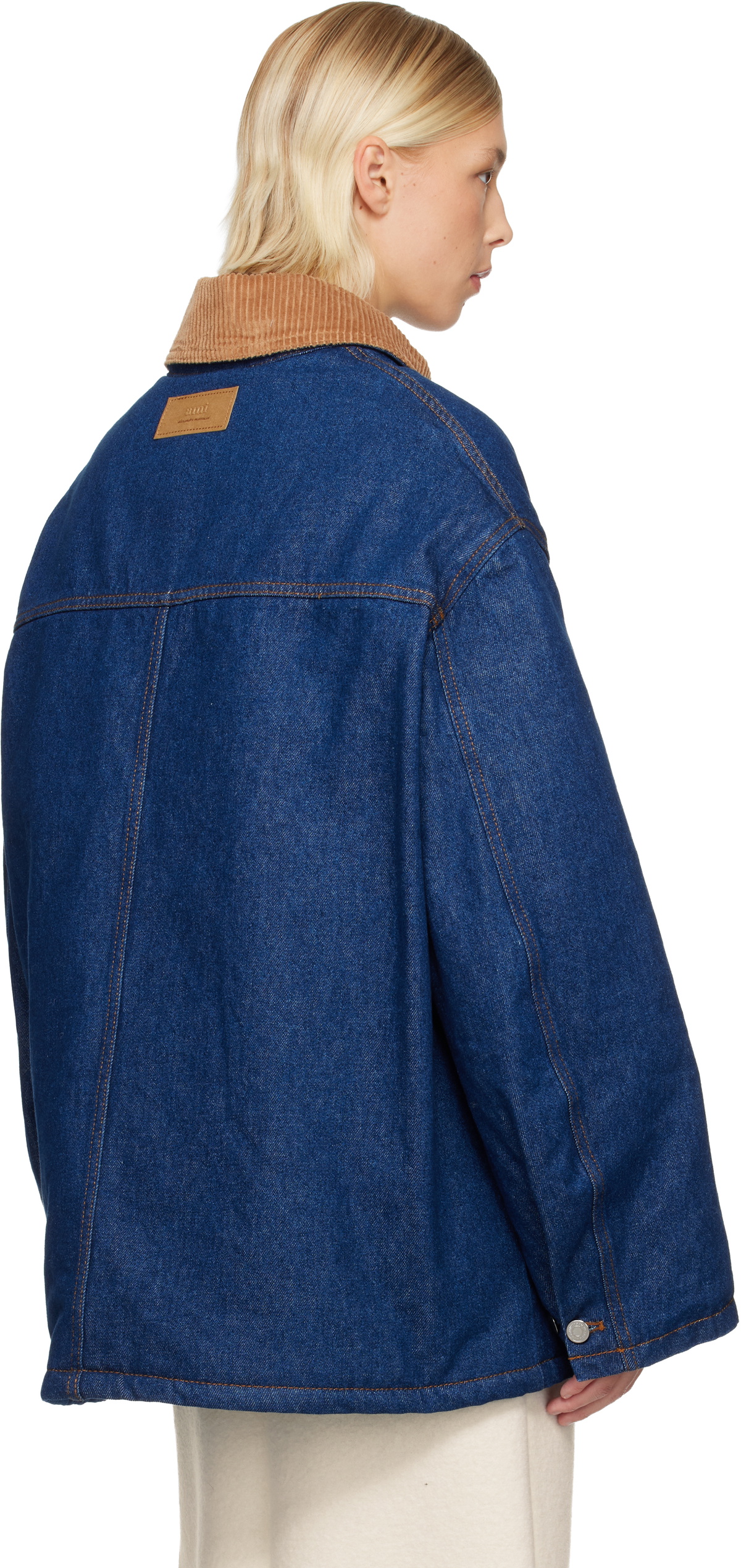 AMI Paris Blue Padded Worker Denim Jacket