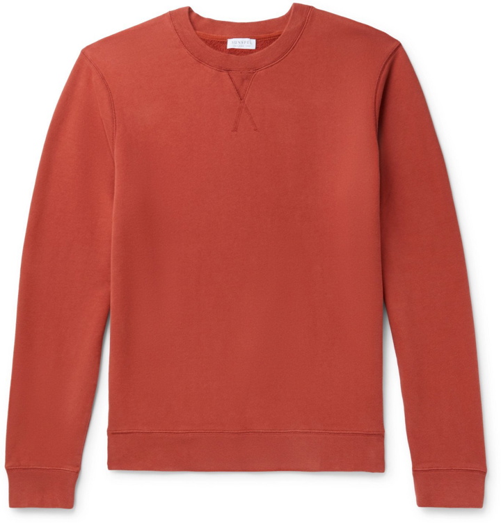 Photo: Sunspel - Loopback Cotton-Jersey Sweatshirt - Red
