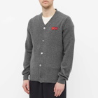 Comme des Garçons Play Men's Double Heart Cardigan in Grey