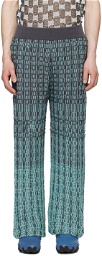 Isa Boulder SSENSE Exclusive Gray & Blue Tick Trousers