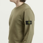 Stone Island Men's Organic Cotton Fleece Sweatshirt in Military Green