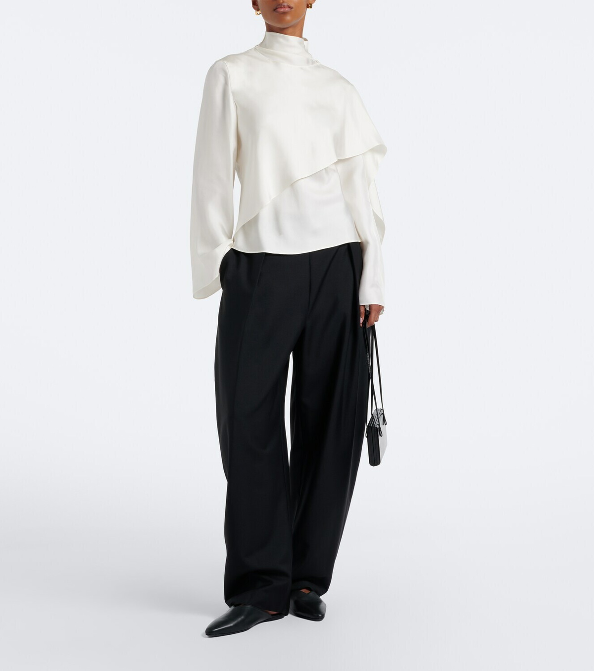 Róhe Wool and mohair barrel pants