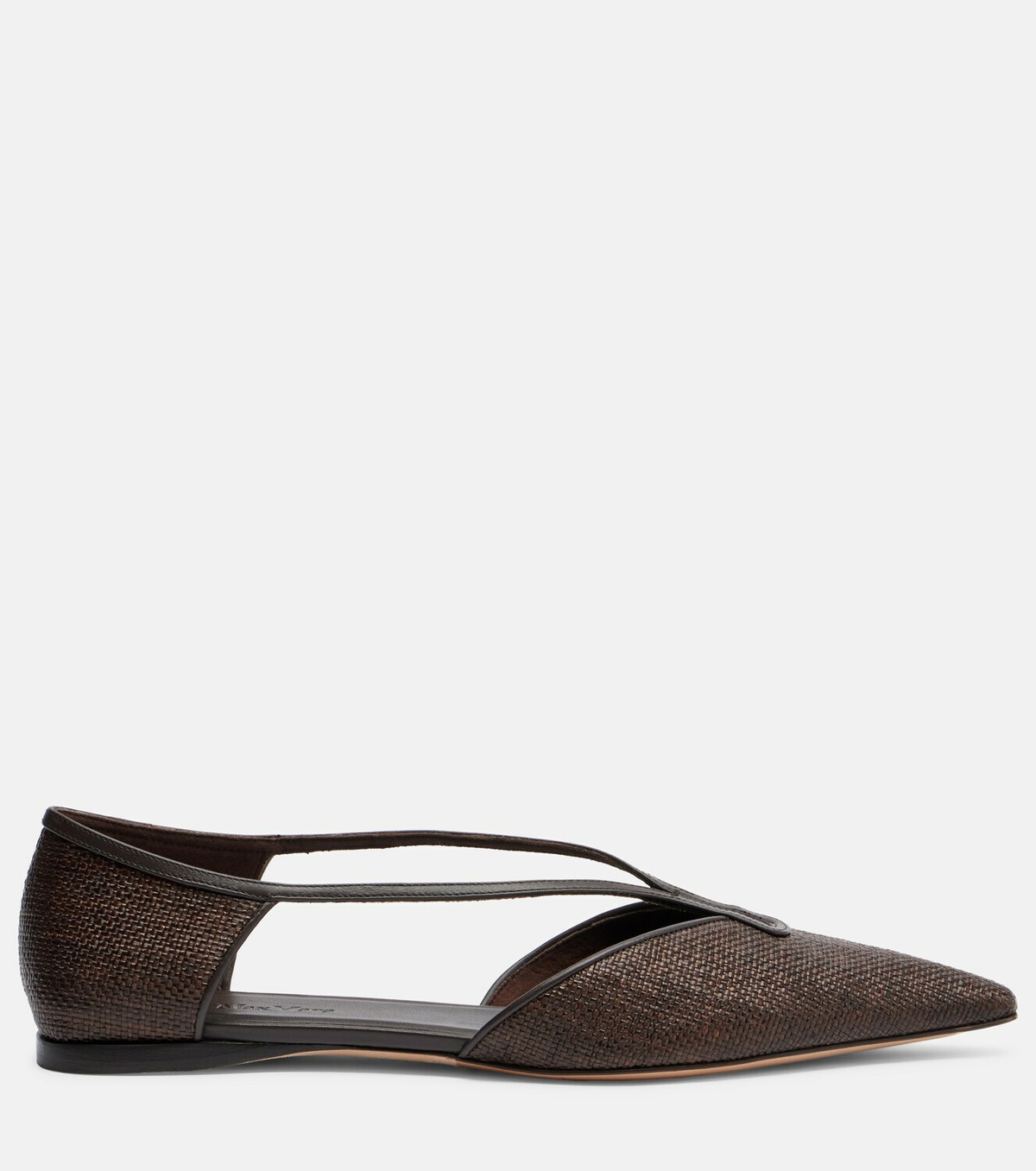 Max Mara Volpino leather-trimmed woven ballet flats