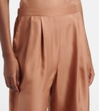 Asceno Isola pleated silk twill wide-leg pants