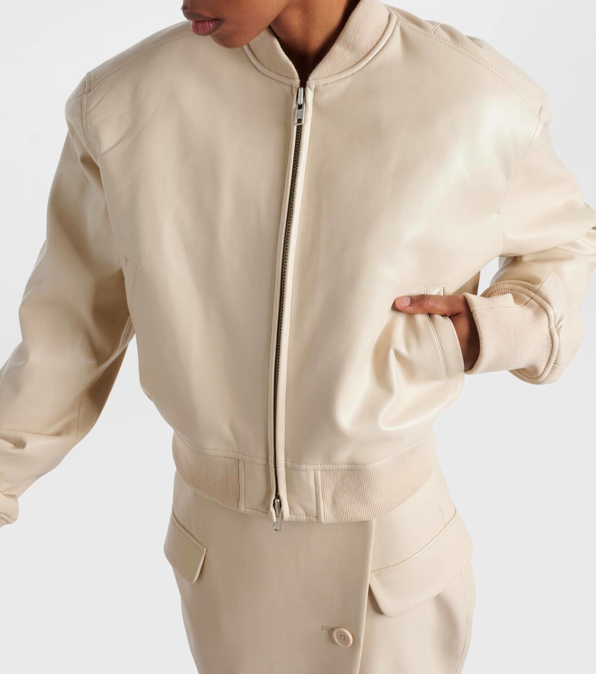 The Frankie Shop Micky faux leather bomber jacket The