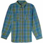 Engineered Garments Men's Work Shirt in Green Heavy Plaid