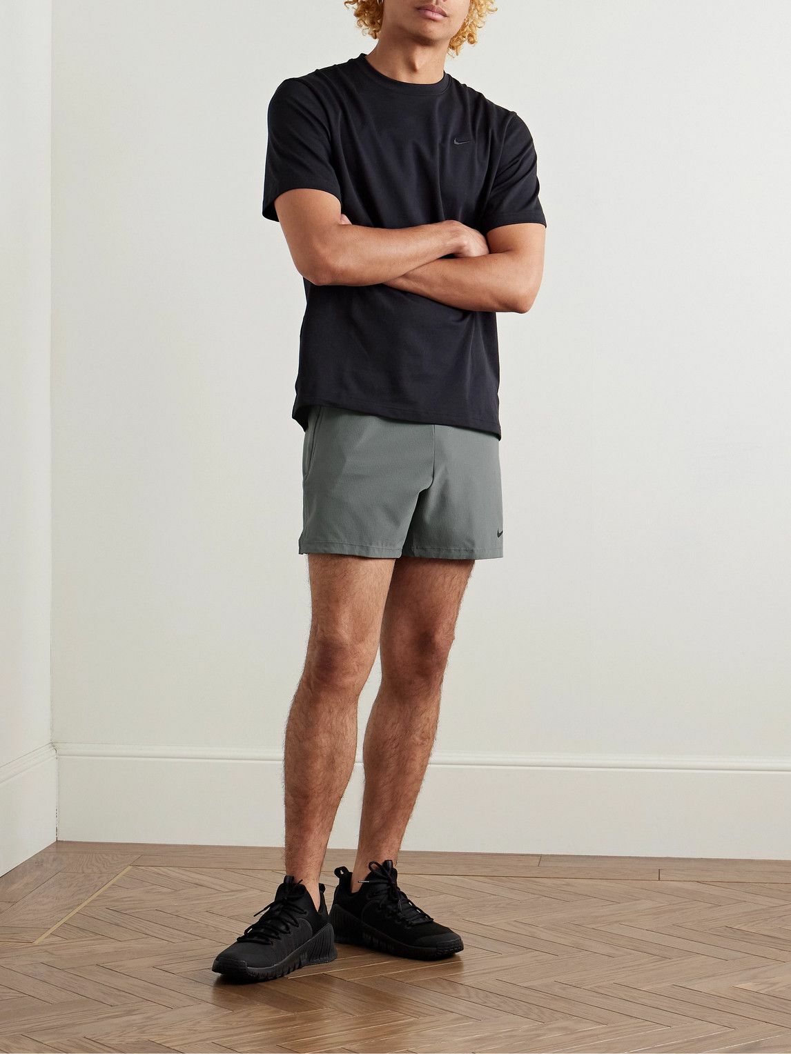 Nike Training - Flex Rep 4.0 Straight-Leg Mesh-Trimmed Dri-FIT Stretch-Ripstop Shorts - Gray