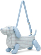 Thom Browne Blue Check Pebble Grain Hector Baguette Bag