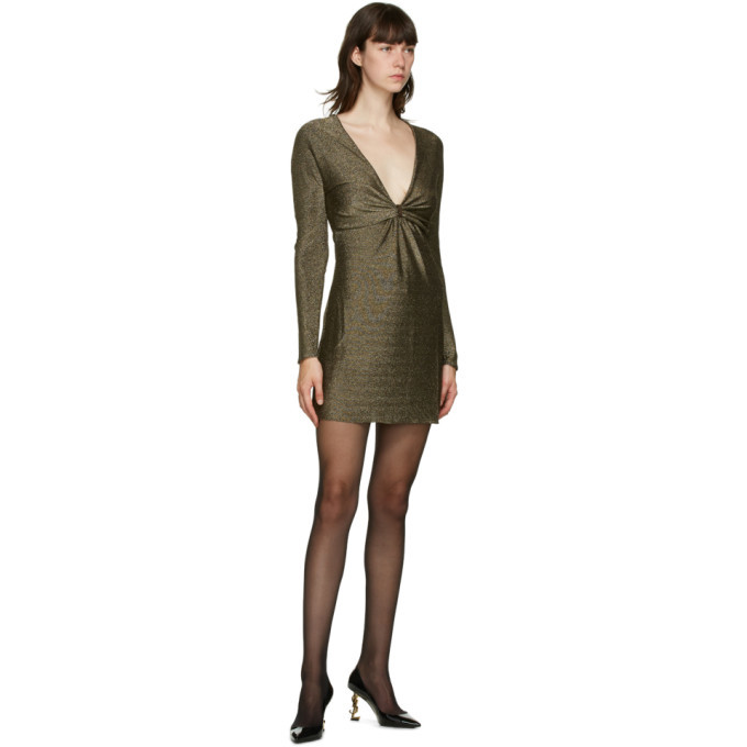 Saint Laurent Gold Lurex Short Dress Saint Laurent Saint Laurent Gold Lurex Short Dress Saint Laurent