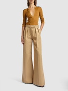 MAX MARA - Saggina Ribbed Silk V Neck L/s Top