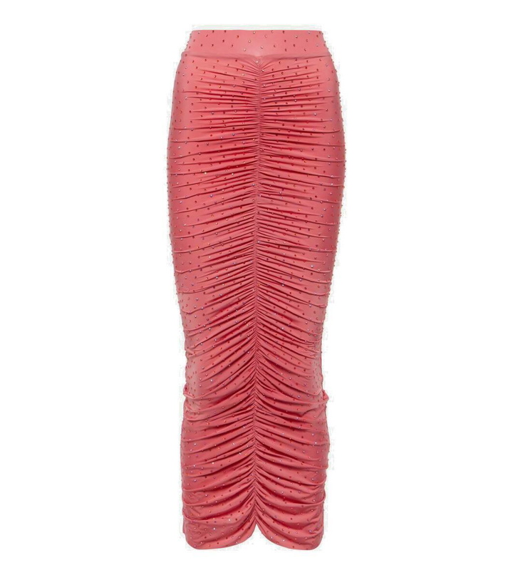 Photo: Alex Perry Embellished ruched jersey maxi skirt