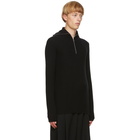 Jil Sander Black Wool Half-Zip Sweater