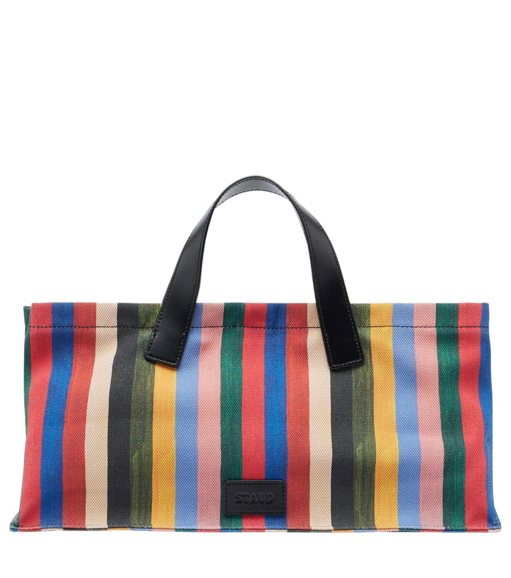 Photo: Staud Port Medium striped canvas tote bag