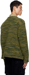 Engineered Garments Green Button-Up Cardigan