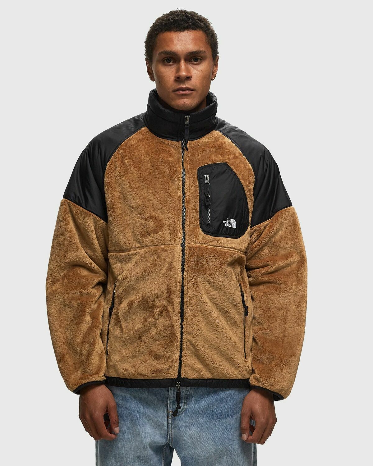 トップス THE NORTH FACE VERSA PILE JACKET M The North Face Versa Velour Jacket Black/Brown Fleece Jackets The