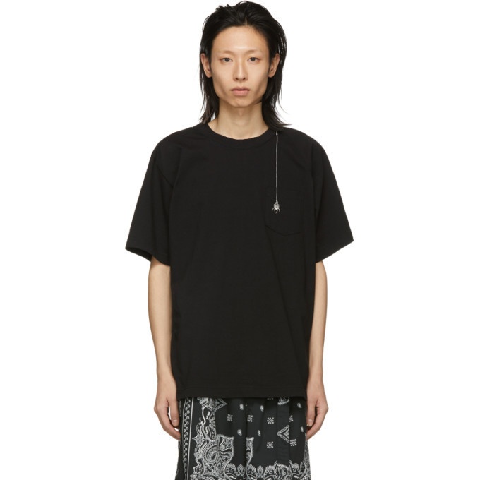 Photo: Sacai Black Dr. Woo Edition Embroidered Spider T-Shirt