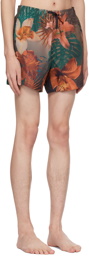 Hugo Green & Orange Floral Swim Shorts