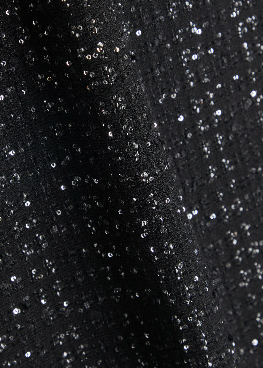 Veronica Beard Corbin Sequin-embellished Knit Midi Skirt Black