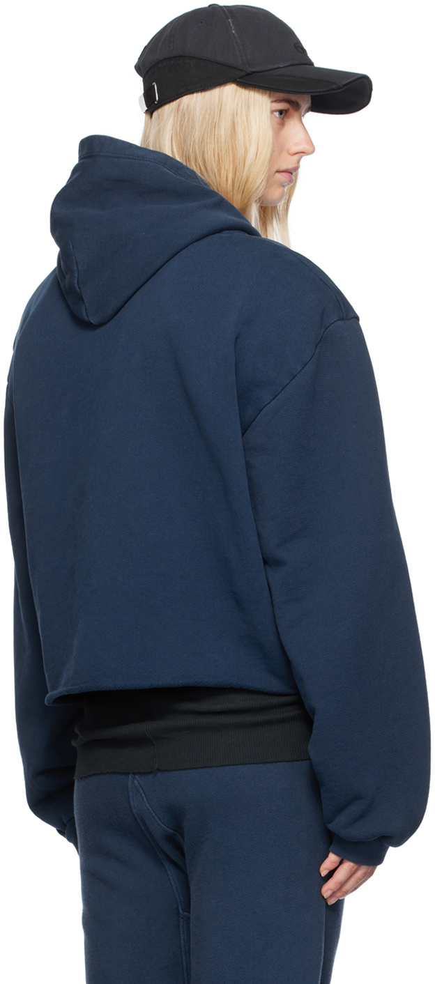 GREG ROSS SSENSE Exclusive Navy V-Neck Hoodie