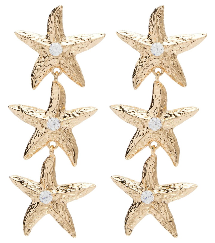 Photo: Self-Portrait 18kt gold-plated earrings