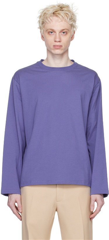 Photo: Stockholm (Surfboard) Club Purple Back Print Long Sleeve T-Shirt