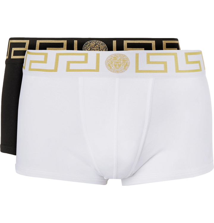 Photo: Versace - Two-Pack Stretch-Cotton Boxer Briefs - Multi