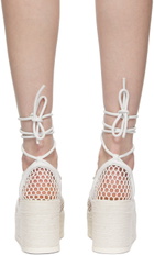 Bottega Veneta White Sporty Web Wedge Espadrilles