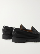G.H. Bass & Co. - Weejun 90s Smooth and Croc-Effect Leather Penny Loafers - Black