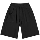 Monitaly Men's Pleated Sweat Shorts in Black