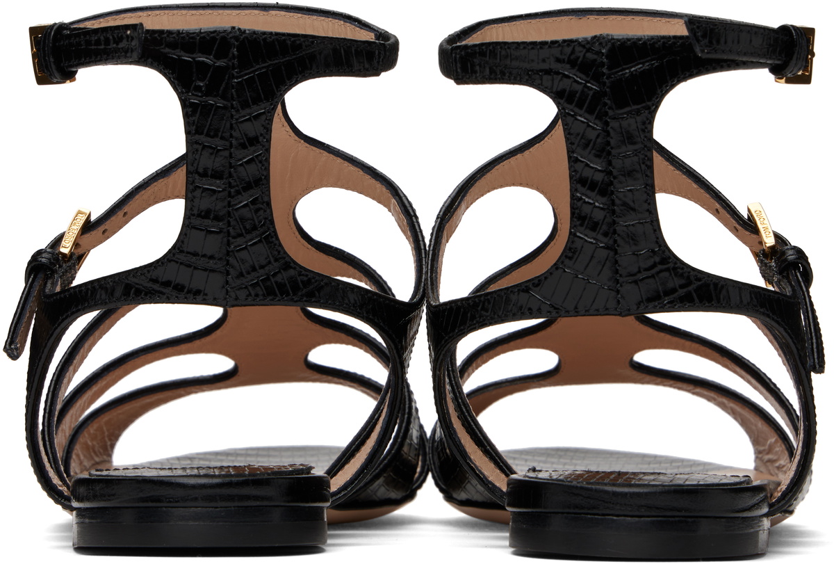 【TOM FORD】Printed Tejus Sandals ブラック TOM FORD Black Printed Tejus Sandals TOM FORD