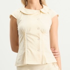 Peachy Den Women's Missy Asymmetric Stretch Blouse Presented by END. in Parchment