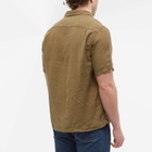 Portuguese Flannel Men's Linen Camp Vacation Shirt in Olive