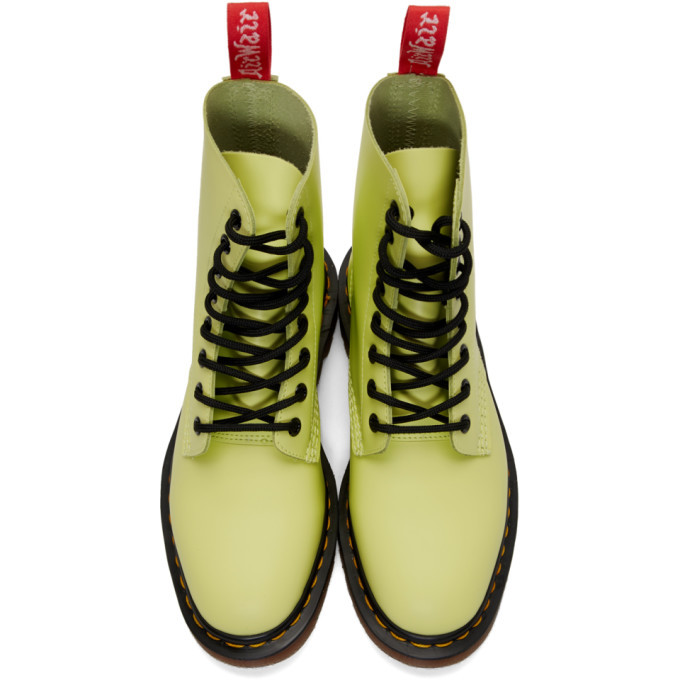 pastel yellow doc martens