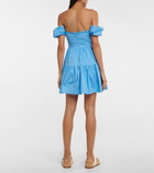 Staud - Elio off-shoulder cotton minidress
