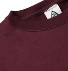 NIKE - ACG Logo-Embroidered Fleece-Back Cotton-Blend Jersey Sweatshirt - Burgundy