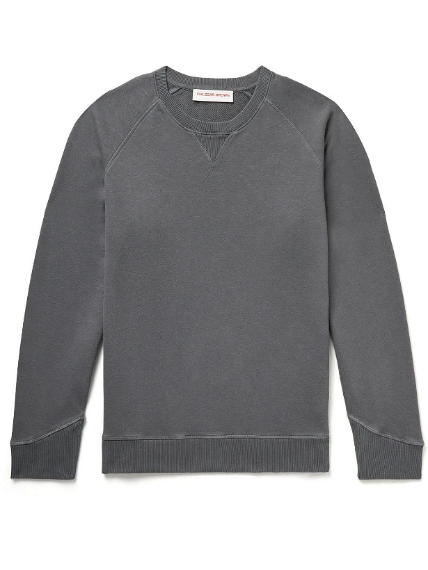 Photo: Orlebar Brown - Watkins Garment-Dyed Cotton and Linen-Blend Jersey Sweatshirt - Gray