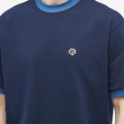 Magenta Men's 2 Tone Piqué T-Shirt in Dark Navy