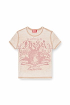 Diesel Slim jersey T-shirt with print and studs - T-Shirts Womens in Pink