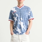 Adidas Men's Denim Graphic Jersey Top in White/Dark Blue