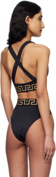 Versace Underwear Black Greca Border Bikini Top