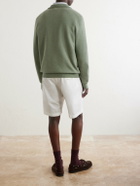 Polo Ralph Lauren - Logo-Embroidered Mesh-Knit Cotton Half-Zip Sweater - Green
