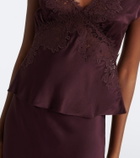 Rixo Emmie lace-trimmed satin top