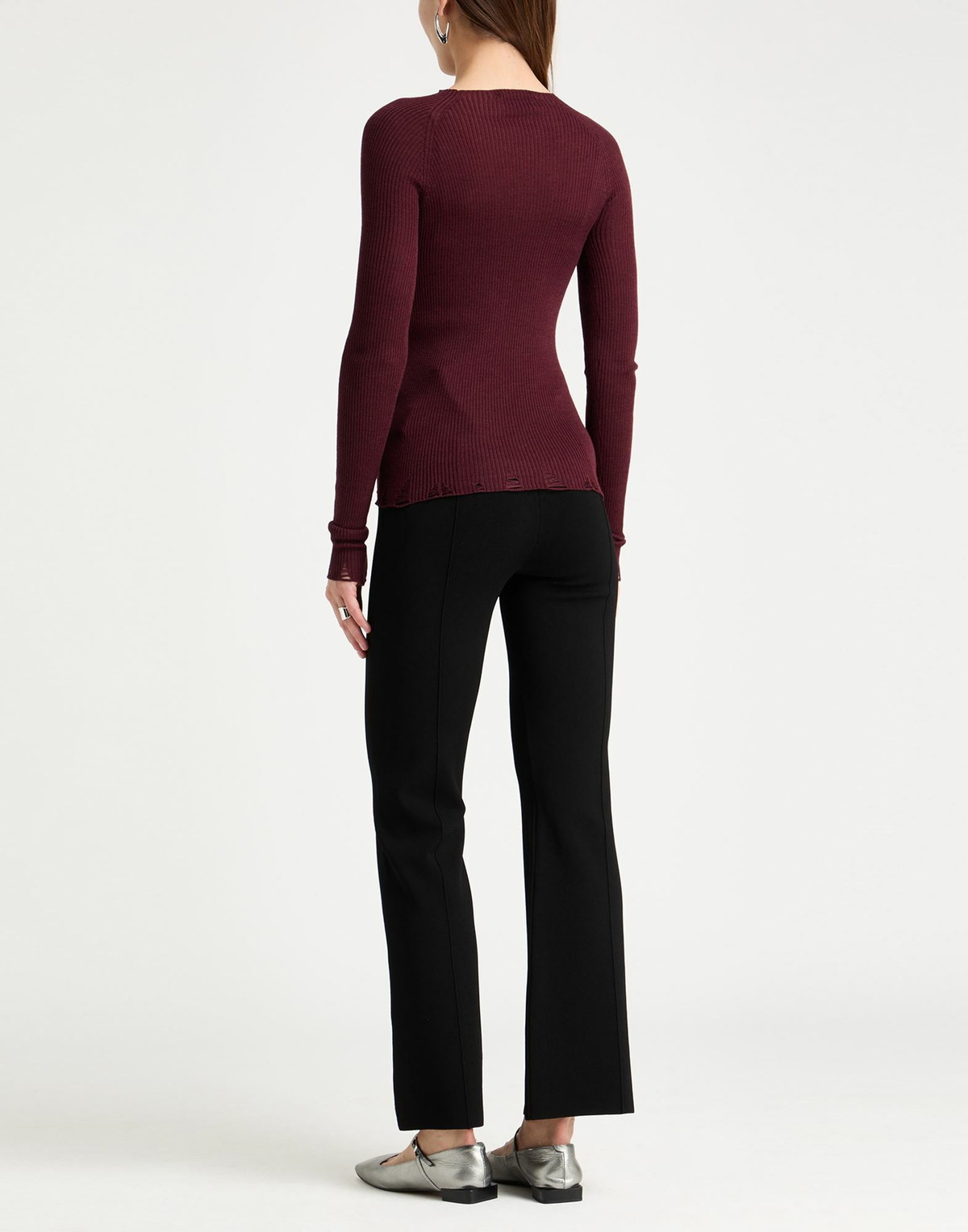 Laneus Womens Sweater in Burgundy