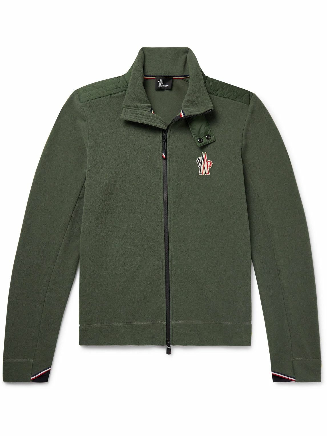 Moncler Grenoble - Logo-Appliquéd Shell-Trimmed Fleece Zip-Up Sweatshirt - Green